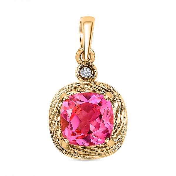 Sunset Quarz Triplett und Zirkon Anh&auml;nger - 3,52 ct.