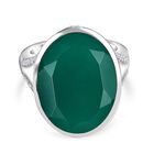 Verde Onyx, Weißer Zirkon Ring 925 Silber platiniert (Größe 17.00) ca. 14,78 ct
