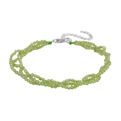 Peridot Armband ca. 18 cm + 5 cm Extender, 925 Silber rhodiniert ca. 17,50 ct.