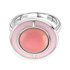 D'Joy Natürlicher Rosa Königsmuschel Perle Ring 925 Silber Zweifarbige Beschichtung (Größe 18.00) ca. 6,25 ct
