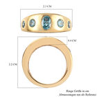 Blauer Zirkon Ring 925 Silber 585 Vergoldet (Größe 21.00) ca. 1,58 ct image number 6