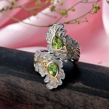 EverTrue Peridot zweifarbiger Ring - 1,36 ct.
