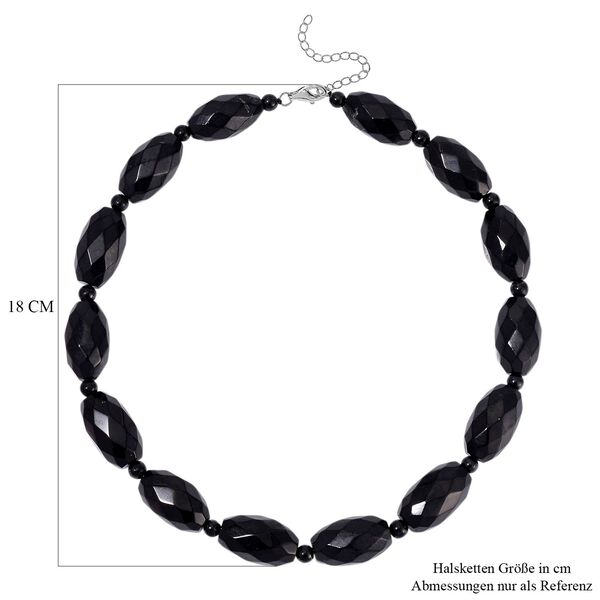 SEHR SELTEN - Shungit Halskette ca. 45cm + 5cm extender, 925 Silber rhodiniert ca. 590.00 ct image number 4
