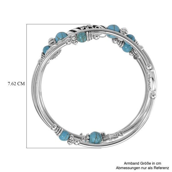 Flexibles und schwarz oxidiertes blaues Howlith Armband - 40 ct. image number 5