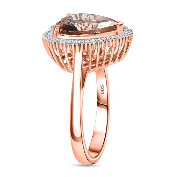 AAA Morganit und Diamant Ring in 585 Roségold - 5,04 ct. image number 4