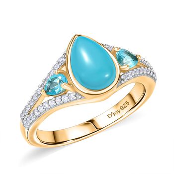 D'Joy AA Sleeping Beauty T&uuml;rkis, Apatit und Zirkon Ring - 2 ct.