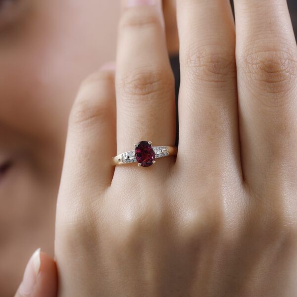 AAA Rubellit und Diamant Ring - 1,41 ct. image number 9