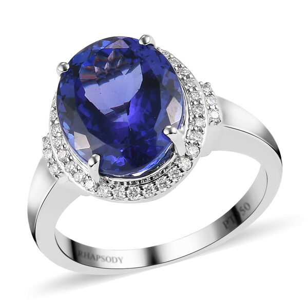 RHAPSODY AAAA Tansanit und VS EF Diamant Halo-Ring in 950 Platin - 	9,04 ct. image number 6