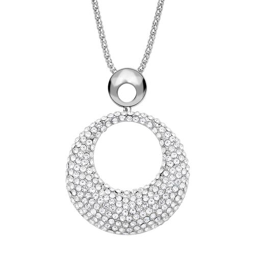 Weiße Kristall-Halskette in Silberton, 73,75 cm - 5 ct. image number 0