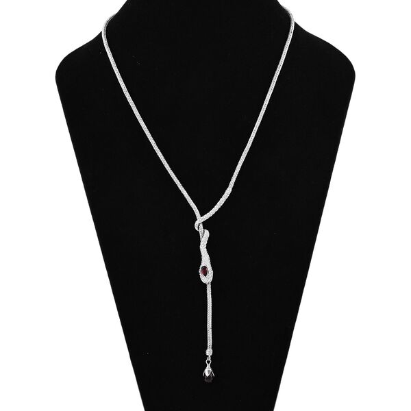 Roter Granat Halskette ca. 45 cm 925 Silber ca. 5,48 ct. image number 2