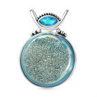 Sajen Silber - AAA Drusy, Regenbogen Paraiba Anhänger 925 Silber rhodiniert ca. 113.60 ct