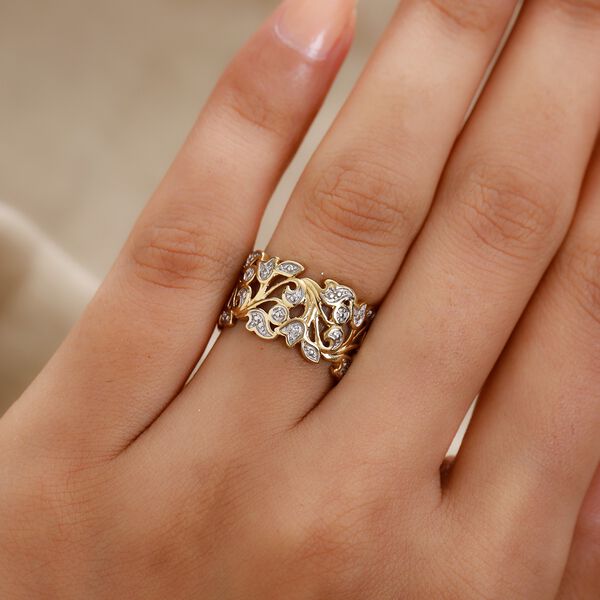 Diamant Ring 925 Silber 585 Vergoldet image number 3