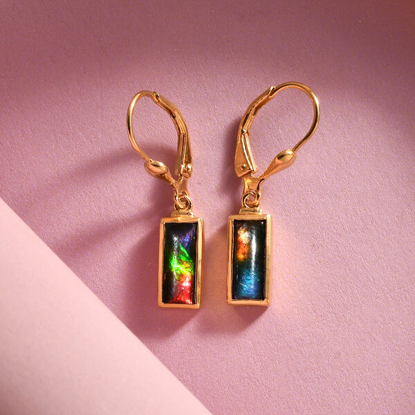 Ammolit Ohrh&auml;nger 925 Silber vergoldet ca. 2,33 ct&nbsp; image number 2