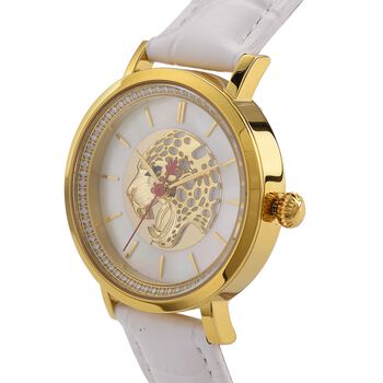 William Hunt - Moissanit Uhr, Swiss Ronda Uhrwerk, Reiner Edelstahl, goldfarben, ca. 0.20 ct