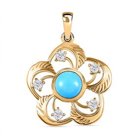AA Sleeping Beauty Türkis und Zirkon Anhänger- 1,67 ct.
