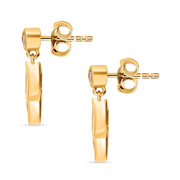 Feueropal, Kanarischer Opal Ohrringe 925 Silber 750 Gelbgold Vermeil ca. 1.07 ct image number 5