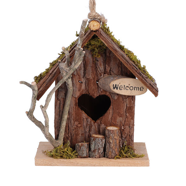 Handgefertigtes Vogelhaus aus Naturholz und MDF