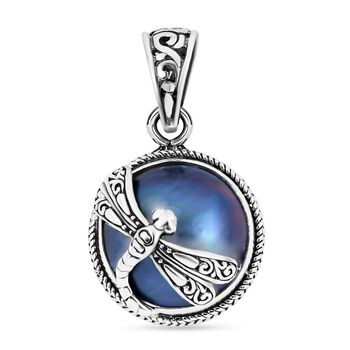 Royal Bali -  Blauer Mabeperl Anh&auml;nger 925 Silber