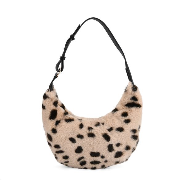 Leopardenmuster-Hobo-Tasche, 30x20 cm, Beige-Coffee