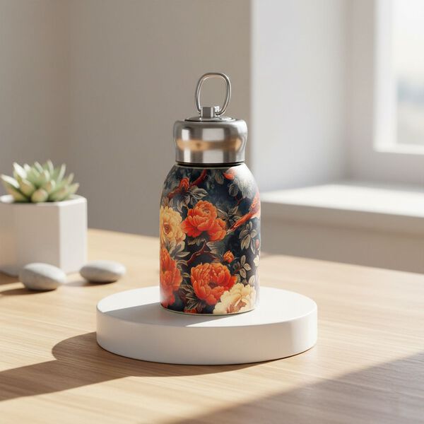 LIVMORE Edelstahl Trinkflasche 260 ml ca. 14 cm Blauer Vogel Blau image number 1