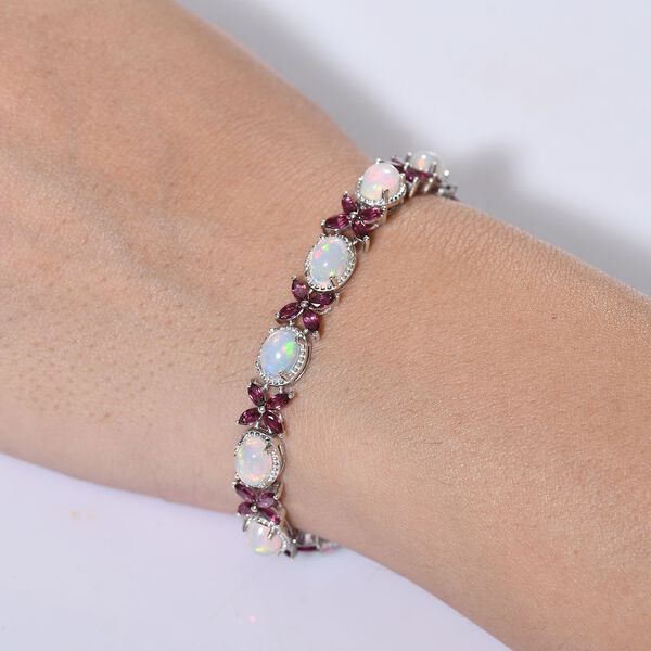 D'Joy AA äthiopisches Welo Opal und Rhodolith Granat Armband und Ohrringe image number 8