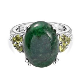 Grüner Aventurin und Peridot Ring - 9,82 ct.