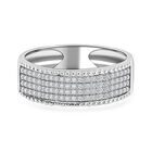 Weißer Zirkon Ring, 925 Silber rhodiniert (Größe 17.00) ca. 0.67 ct