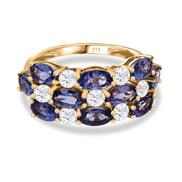 AAA Tansanit und Moissanit Ring - 3,25 ct.