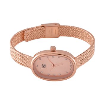 STRADA - Elegante Armbanduhr mit Japanischem PC21S Werk, Stahlsonnenschliff-Zifferblatt und 316L Edelstahl armband, 316L Edelstahl , 19 cm, silberfarben