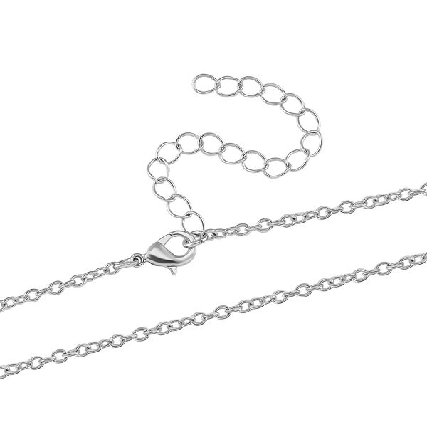 Opalit und wei&szlig;er Kristall-Medallion-Anh&auml;nger mit 45cm Kette image number 4