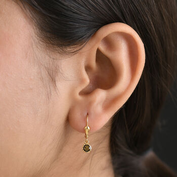 D'Joy AA Nat&uuml;rlicher goldener Tansanit Ohrringe 925 Silber 750 Gelbgold Vermeil ca. 0,56 ct.