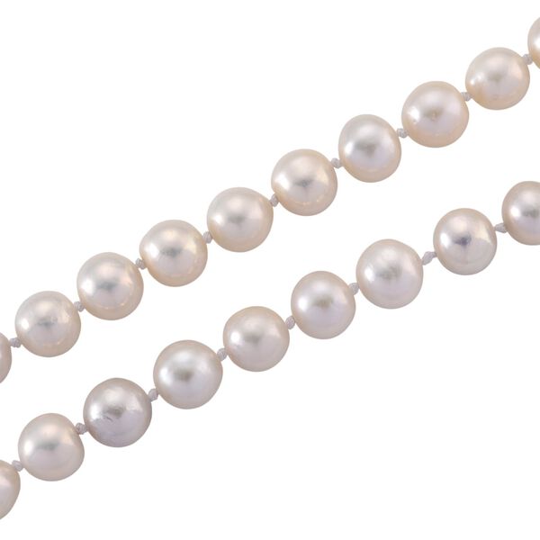 D'Joy Weiße Edison Perle (9-11 mm) Halskette ca. 50 cm 925 Silber vergoldet image number 4