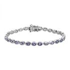 Tansanit Armband, ca. 19 cm, 925 Silber platiniert ca. 6.41 ct
