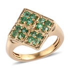 Sambia Smaragd Ring 925 Silber vergoldet  ca. 0,54 ct image number 3