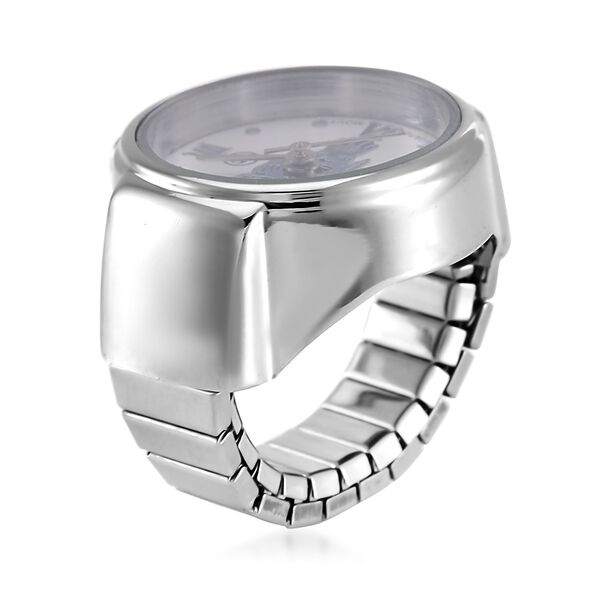 STRADA - Japanisches Uhrwerk, flexibles Ring-Uhr, Reiner Edelstahl image number 3