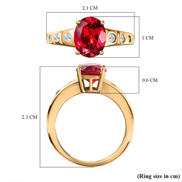 Labor Padparadscha Saphir und Zirkon Ring - 2,76 ct. image number 6