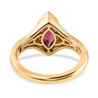 AAA Orissa Rose Granat Ring, 925 Silber Gelbgold Vermeil (Größe 17.00) ca. 1.26 ct image number 5