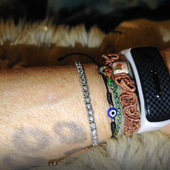 Diamant Bolo-Armband ca. 16-26 cm 925 Silber platiniert ca. 0,25 ct