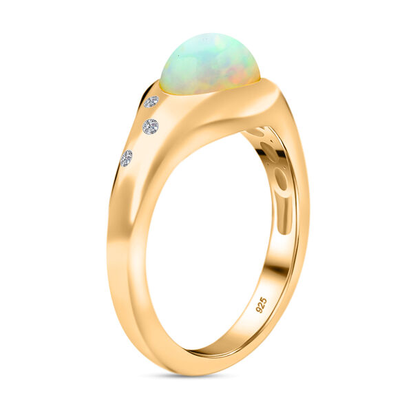 Nat&uuml;rlicher, &auml;thiopischer Opal und Zirkon-Ring - 1,57 ct. image number 6