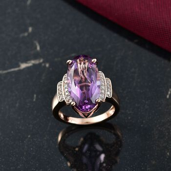 D'Joy AAA Rose De France Amethyst und Zirkon Ring - 9,17 ct.