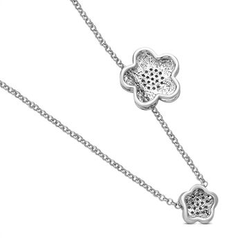 Wei&szlig;e Kristall-Halskette in Silberton, 50 cm - 0,50 ct.