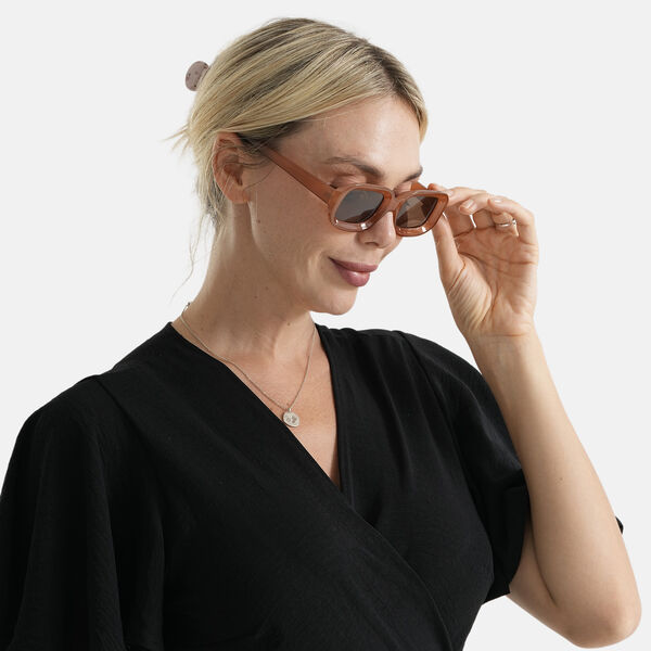 LA MAREY Sonnenbrille mit UV400 Schutz, polarisierte TAC-Gl&auml;ser, PC-Rahmen, 15 x 15 cm, Orange image number 4