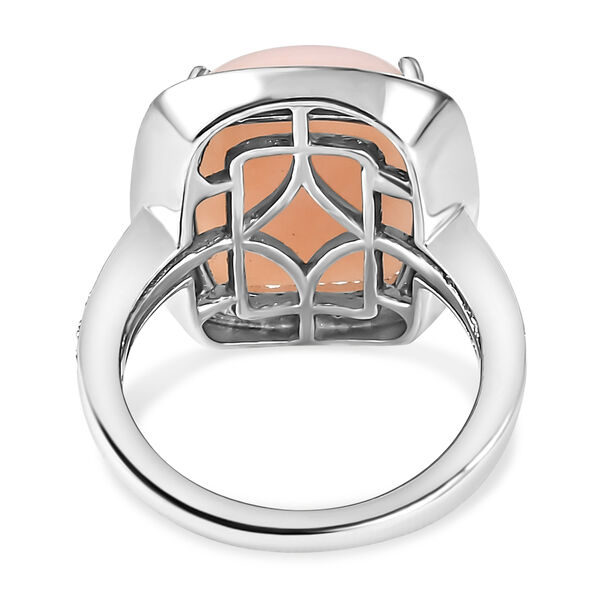 Rosa Opal und wei&szlig;er Zirkon-Ring, 925 Silber platiniert  ca. 9,08 ct image number 6