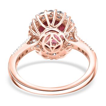 LUXURIANT AAA Rosa Granat und Labor Diamant Ring in 417 Ros&eacute;gold - 3,67 ct.