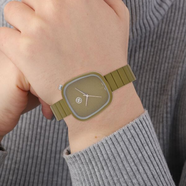 Strada - Japanisches Uhrwerk, 316L Edelstahl Hydraulik-Zifferblatt & Legierung-Armband, 23 cm, gr&uuml;n image number 3