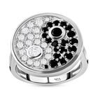 Weißer Zirkon und schwarzer Spinell-Ring, 925 Silber platiniert (Größe 21.00) ca. 1,85 ct image number 3