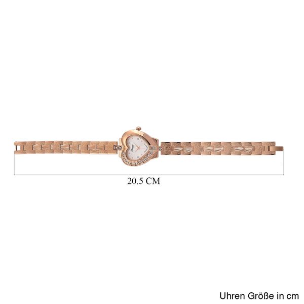 GENOA TIME V2 Herz-Armbanduhr, PC21S Japan Uhrwerk, 3ATM, 2,84x2,79cm, Ros&eacute; image number 8