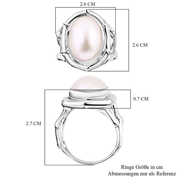 Royal Bali Kollektion- Wei&szlig;e Mabe Perle Ring image number 6