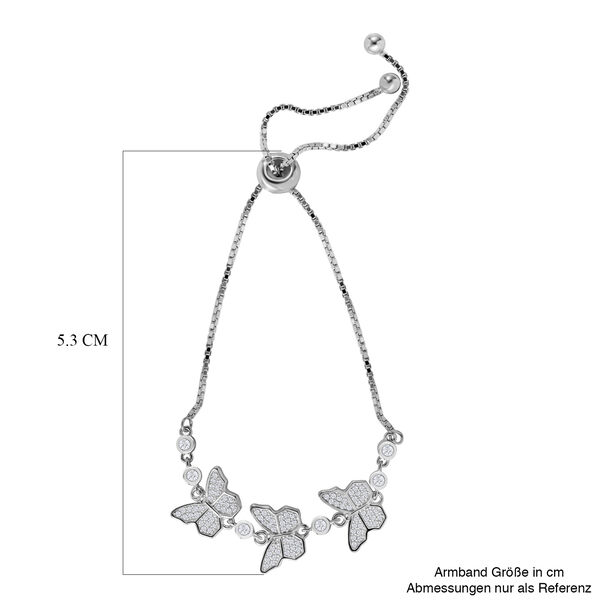 LUSTRO STELLA - Weißer Zirkonia Armband ca. 19 cm 925 Silber rhodiniert image number 2