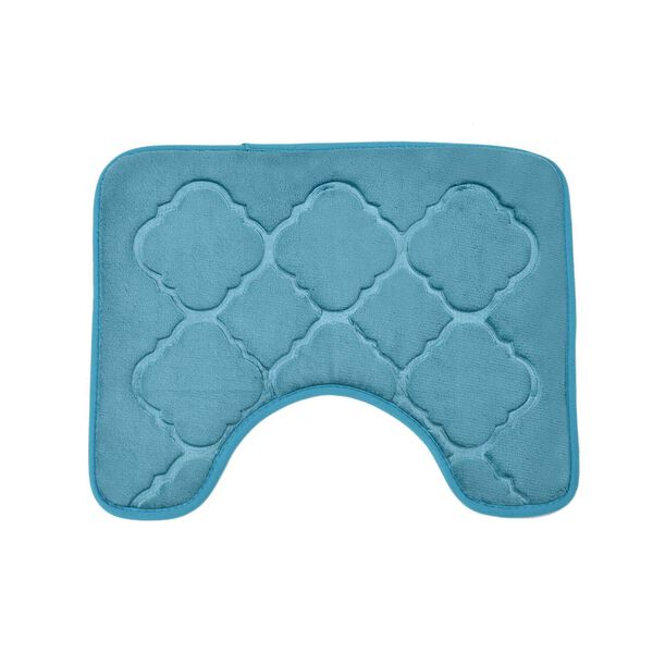 Homesmart- 2er-Set gepr&auml;gte Flanell-Badematte mit rutschfester Unterseite, T&uuml;rkis image number 6